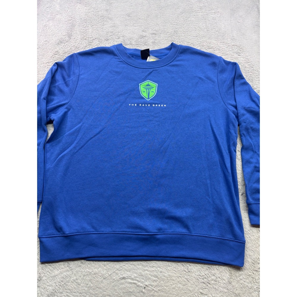 MLS Seattle Sounders FC The Rave Green Blue Sweatshirt XL 1974 Logo Pullover